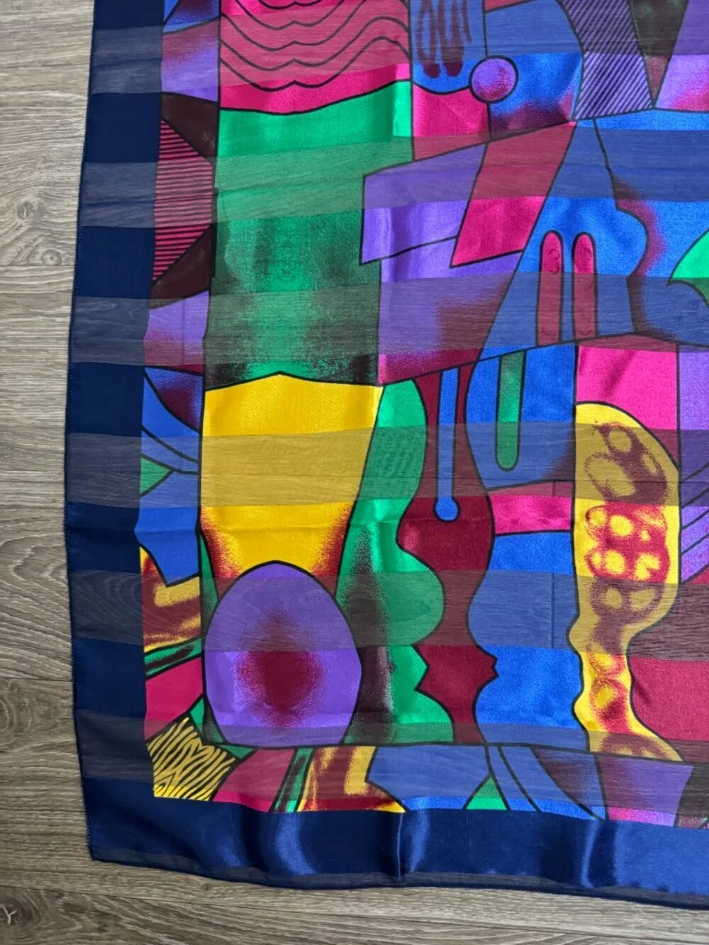 VTG 1980s  Pablo Picasso Satin Scarf Art Abstract Face Square 39